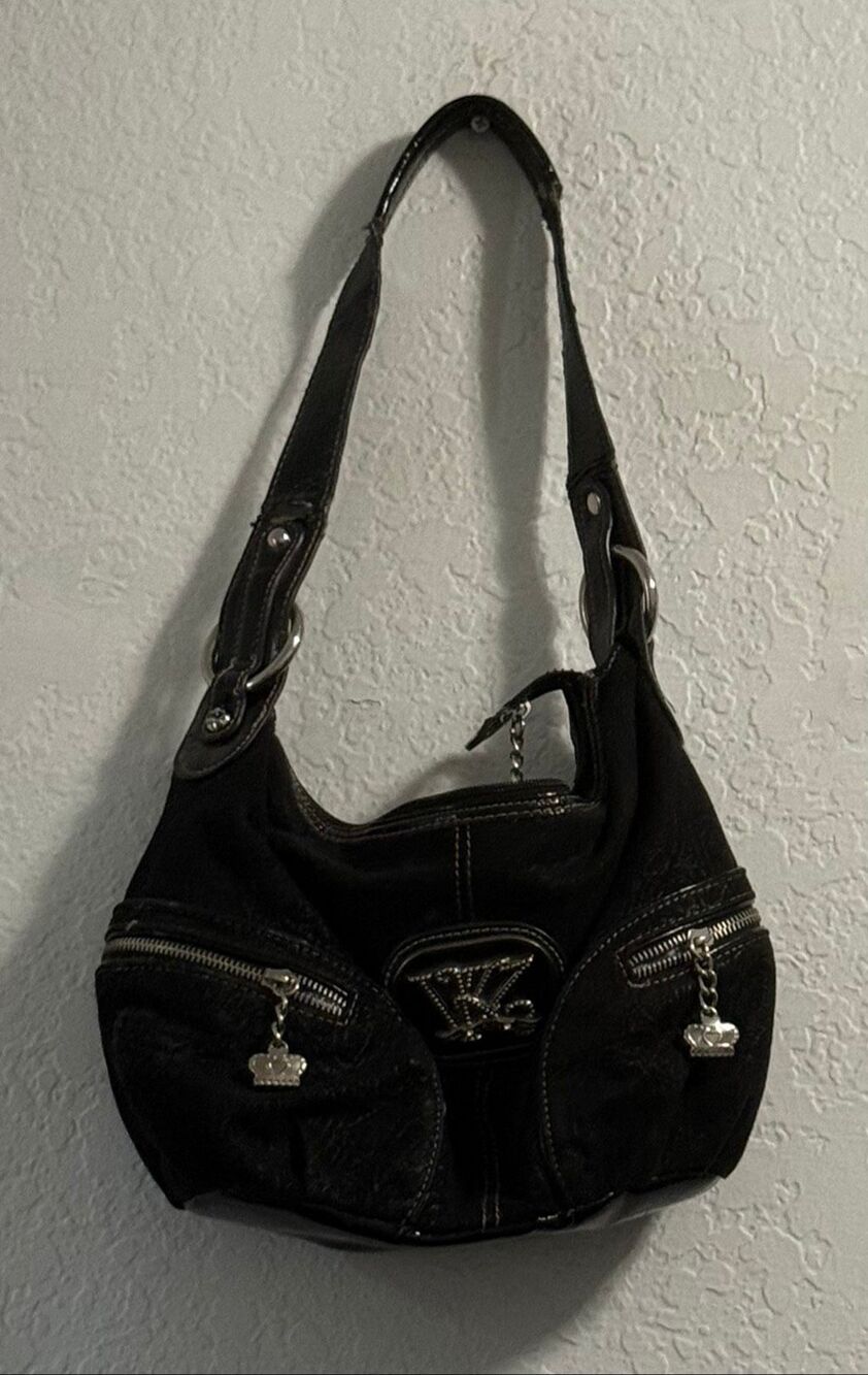 Kathy Van Zeeland grunge black studded purse bag shoulder